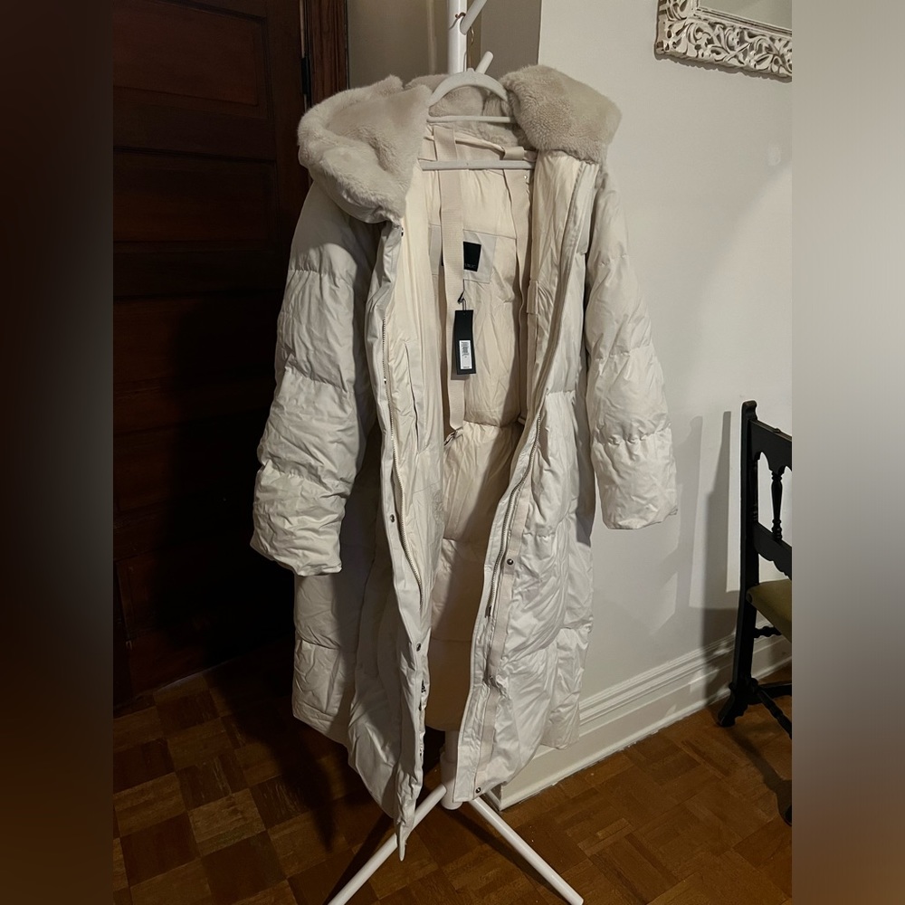 NWT ivory Banana Republic down coat XL